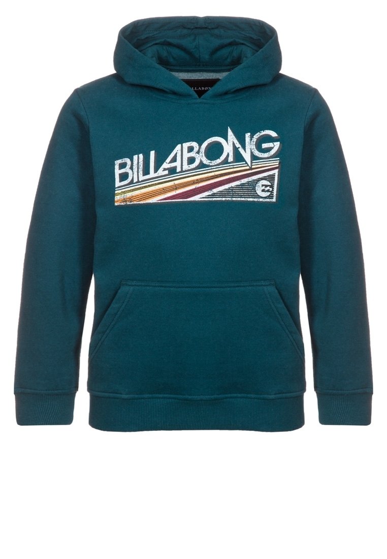 Felpa con cappuccio color teal, dotata di tasca frontale, caratterizzata da una grafica multicolore "BILLABONG". Tessuto morbido con polsini e orlo a coste.
