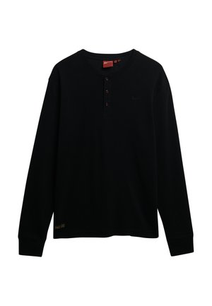Superdry & Co, SUPERDRY VINTAGE LOGO MID WEIGHT LONG SLEEVE HALF BUTTON.. - Maglietta a manica lunga - black
