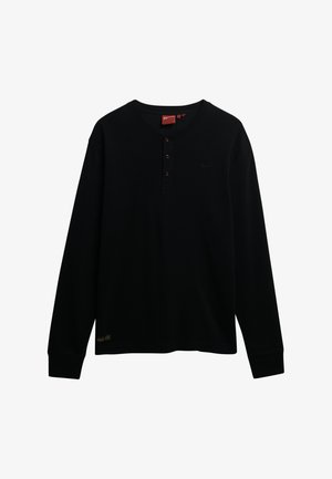 Superdry & Co, SUPERDRY VINTAGE LOGO MID WEIGHT LONG SLEEVE HALF BUTTON.. - Camiseta de manga larga - black