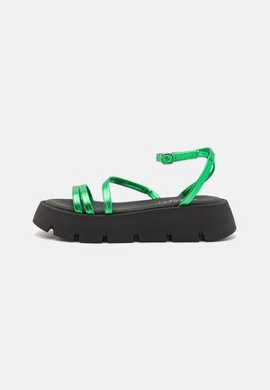 Plateausandalette - metallic green