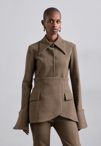 A.W.A.K.E. MODE FITTED WITH BASQUE DETAIL - Blouse - brown