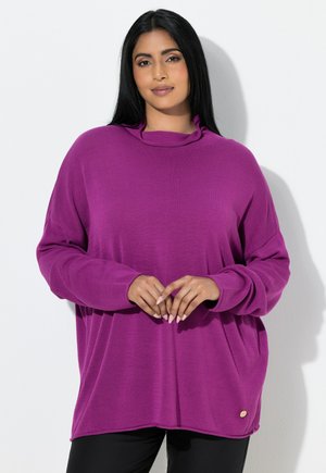 ROLLKANTEN, BOXY, STEHKRAGEN, LANGARM - Striktrøje - berry