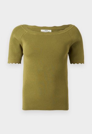 JDY, JDYLOU SCALLOP - T-shirt basique - peat moss