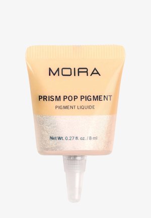 Maquillage liquide Moira Prism Pop Pigment dans un tube souple, couleur pêche claire scintillante, taille 8 ml.