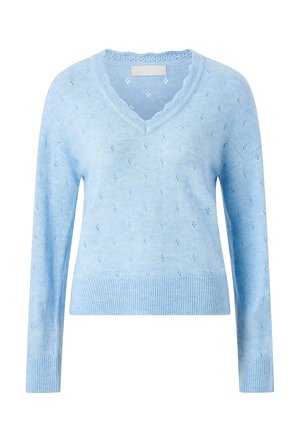 Ellos Collection, MIT EINEM LOCH-MUSTER - Striktrøje - light blue
