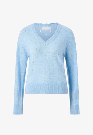 Ellos Collection, MIT EINEM LOCH-MUSTER - Striktrøje - light blue