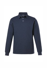 Polo de manga larga navy hecho de algodón, con un cuello clásico, tres botones y puños acanalados para un diseño ajustado.