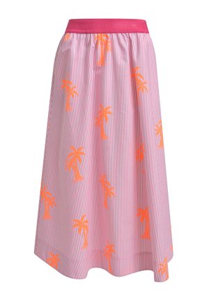 MILANO ITALY, MILANO ITALY MIDIROCK IM MUSTERMIX MIT ELASTIKBUND - A-line skirt - pink