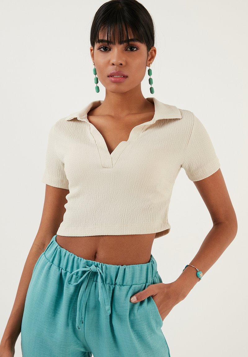 LELA SLIM FIT - Blúzka - stone