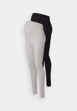 Anna Field MAMA 2 PACK - Leggings - Pantaloni - black/light grey