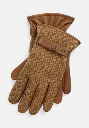Polo Ralph Lauren CASHMERE-LINED WOOL & SHEEPSKIN GLOVES - Hansker - dark tan/oatmeal russian twill