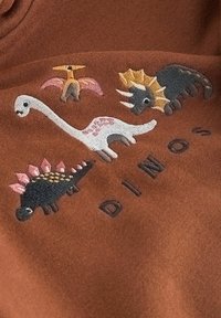 Next EMBROIDERED PLACEMENT-REGULAR FIT - Hættetrøje - rust brown dinosaur