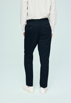Next, REGULAR TAPERED FIT - SMART TWIN PLEAT  - Trousers - navy blue