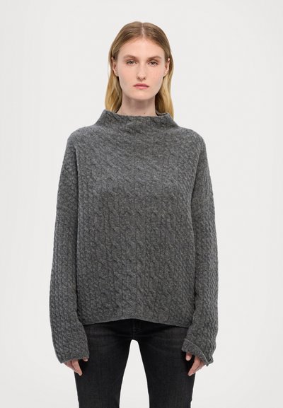 Filippa K MIKA BRAID SWEATER - Striktrøje - mid grey m