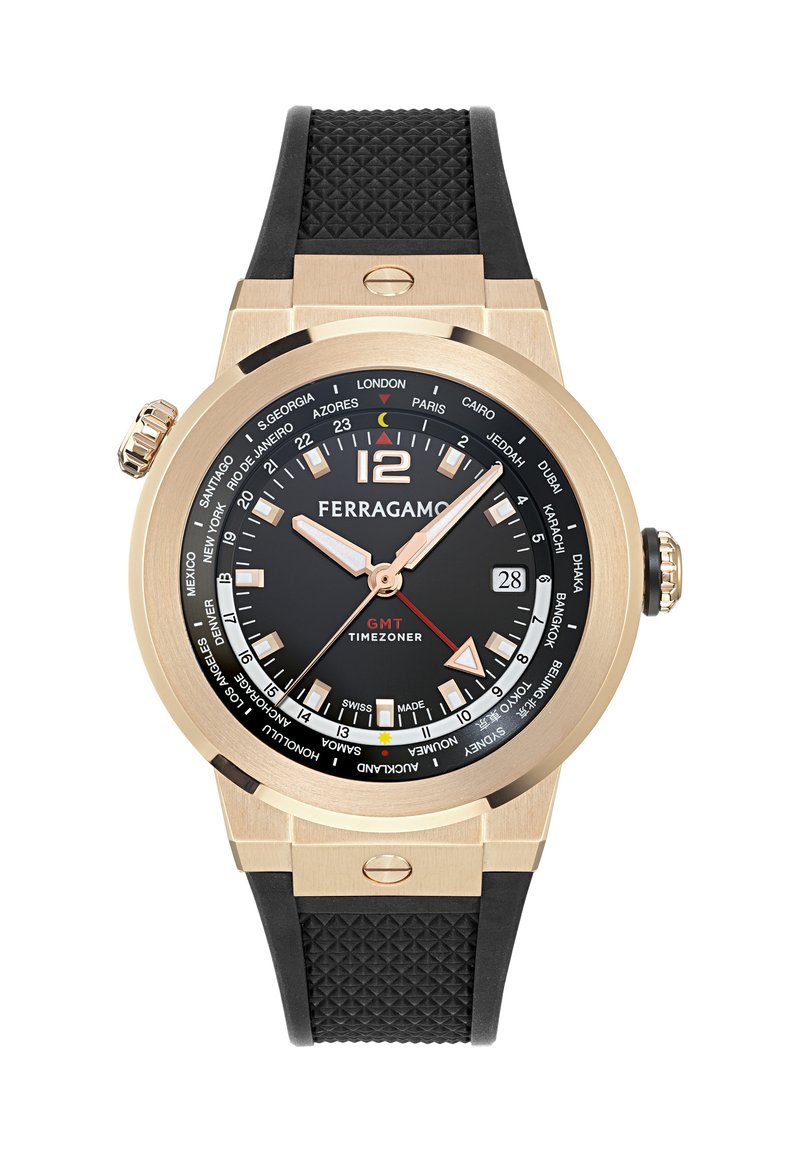 FERRAGAMO - HA-F-80 GMT WORLDTIME -FW - Montre - black, Agrandir