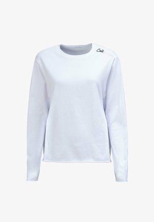 Witte, lange mouwen T-shirt gemaakt van zacht katoen. Heeft een ronde halslijn en "California" geborduurd op de linkerschouder.