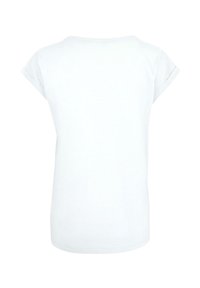 Hvid kortærmet t-shirt med rund hals og opsmøgte ærmer. Fremstillet af blødt stof med en ensartet, glat tekstur.