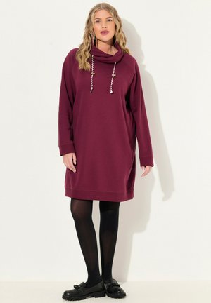 Ulla Popken LANGARM TASCHEN - Freizeitkleid - dark berry