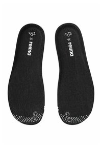 Czarne wkładki z teksturowaną powierzchnią, z białym logo i kropeczkowym wzorem na pięcie dla lepszej przyczepności i amortyzacji. Rozmiar 36.
