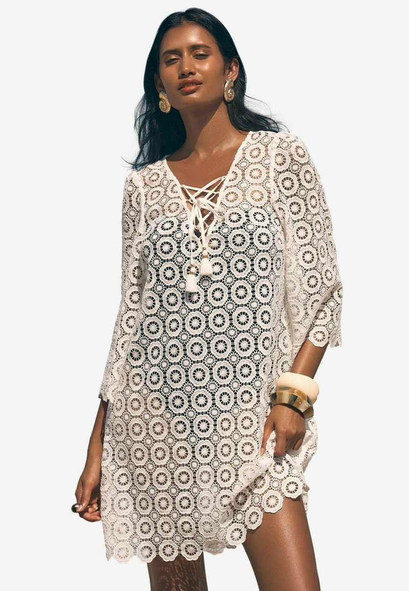 Love & Roses REGULAR FIT - DETAIL KAFTAN - Paplūdimio reikmuo - white