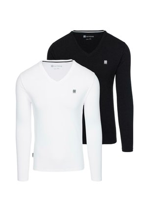 2 PACK - Langærmet T-shirt - black white