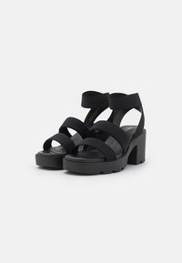 Even&Odd Wide Fit Sandály na platformě - black