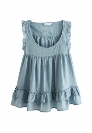SLEEVELESS RAW HEM SCOOP NEC - Blus - blue