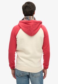 Superdry & Co ESSENTIAL BASEBALL - Sudadera con cremallera - oatmeal cranberry crush red