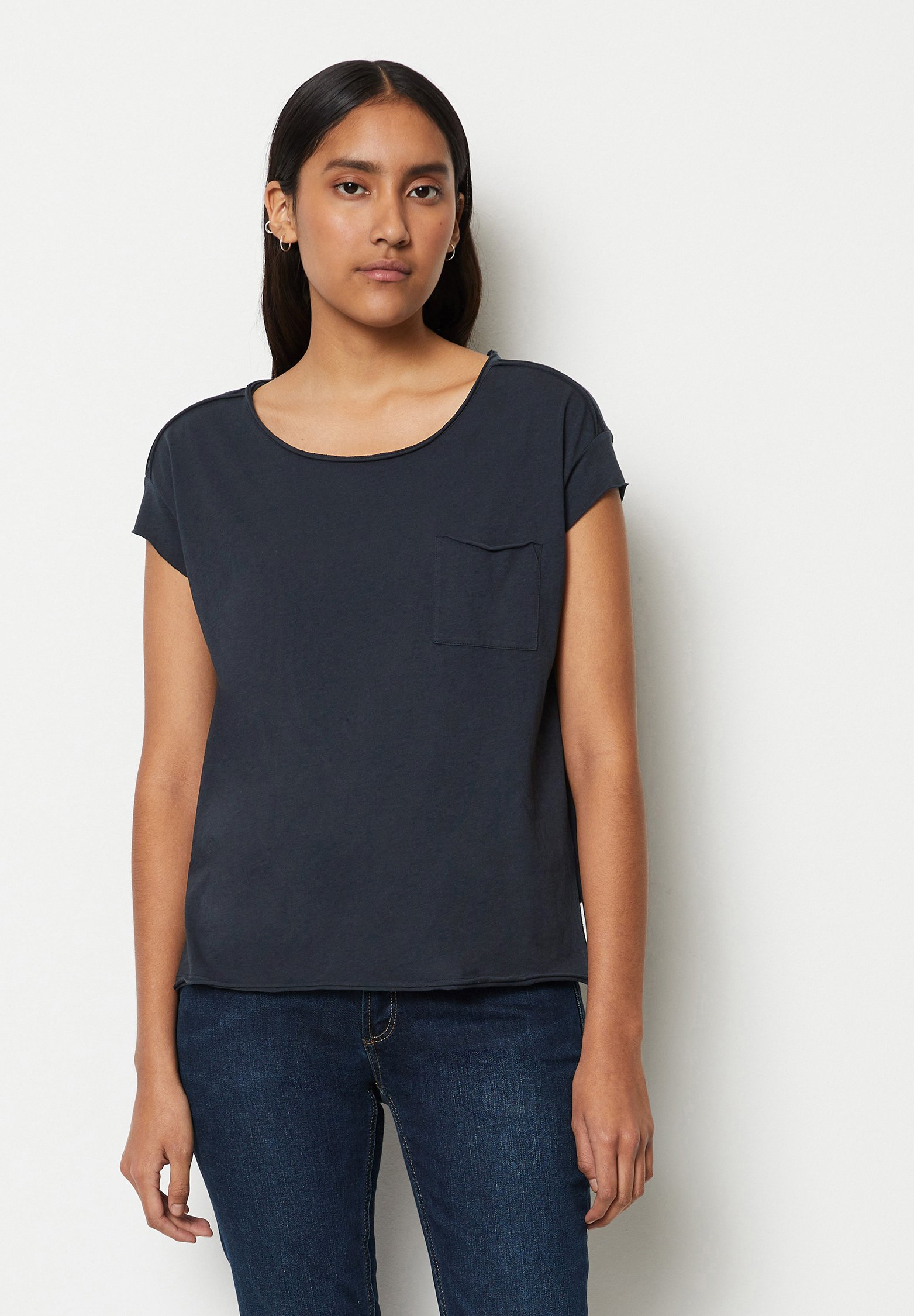売れ筋商品|||マルコポーロ デニム Tシャツ レディース トップス SHORT SLEEVE CHEST POCKET - Basic T-shirt - scandinavian blue Marc O'Polo DENIM SHORT SLEEVE CHEST POCKET - T-shirt basic