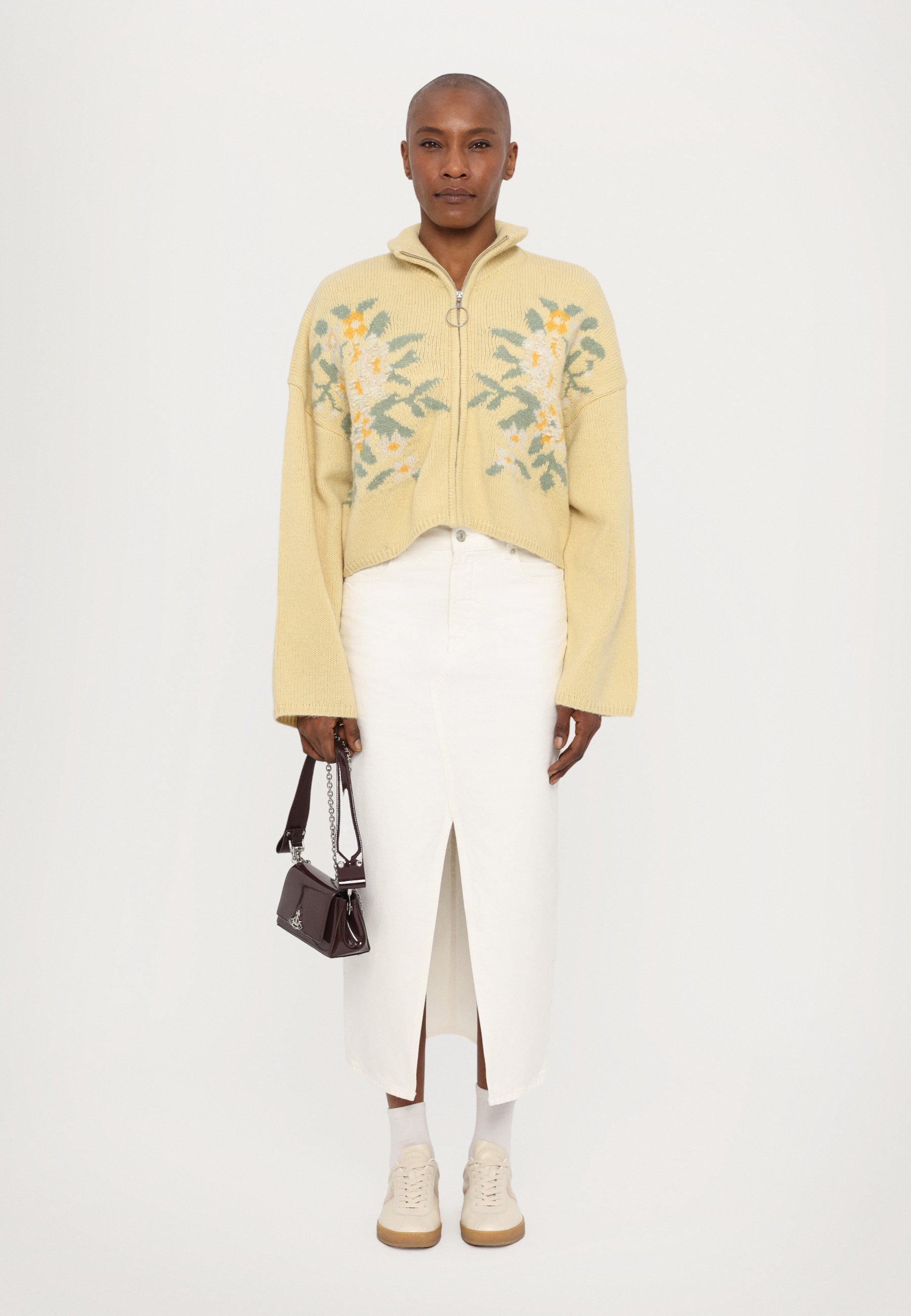 Holzweiler TINE CROPPED CARDIGAN - Cardigan - yellow mix/yellow