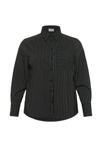 Kaffe Curve ELOANA - Button-down blouse - black   chalk pinstripe