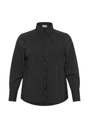 Kaffe Curve ELOANA - Nööpidega pluus - black   chalk pinstripe