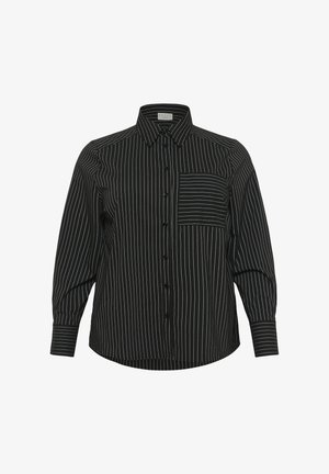 Kaffe Curve ELOANA - Nööpidega pluus - black   chalk pinstripe