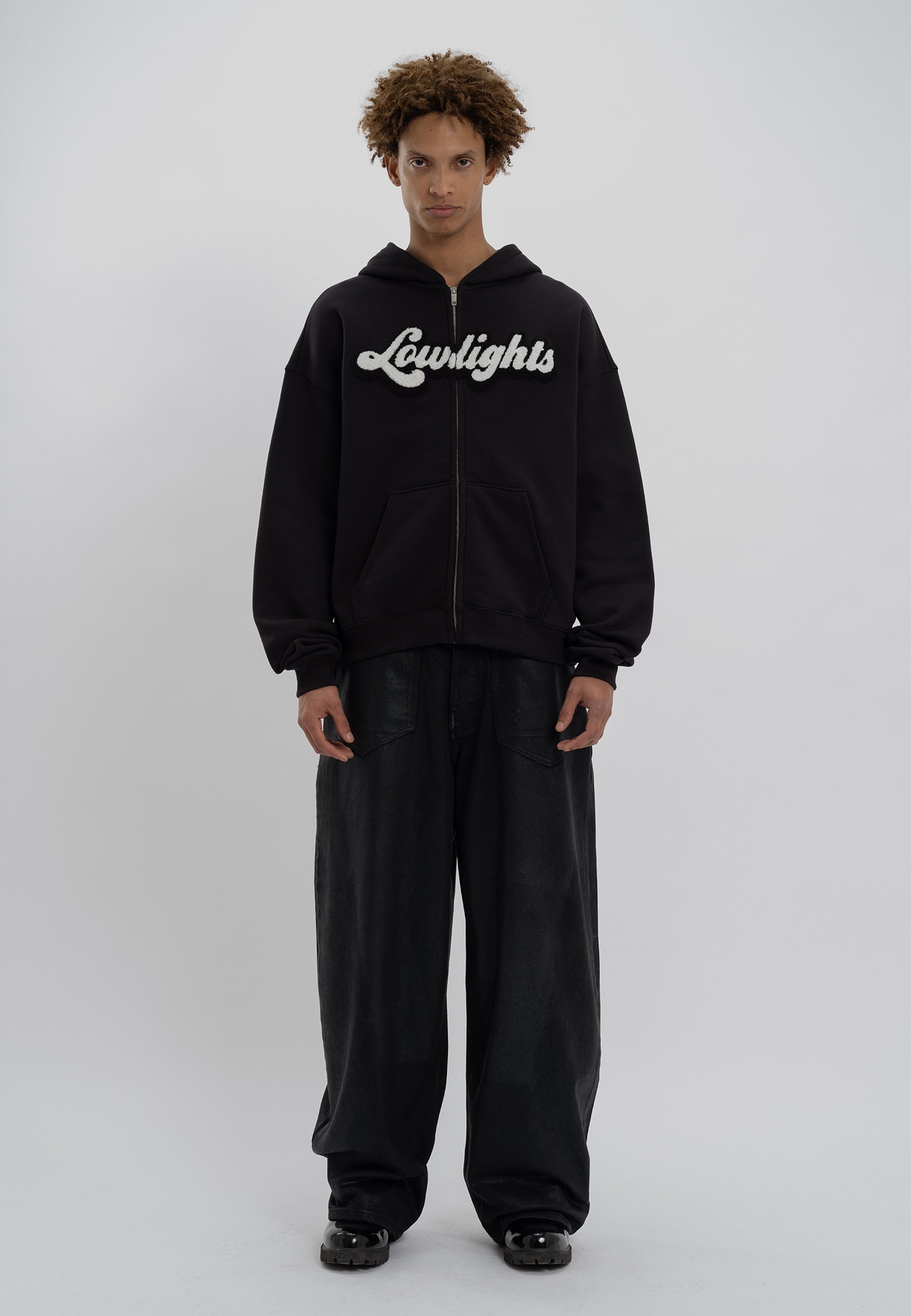 ZIP UP LIGHT STRETCH SHIRTS サイズM 黒 HOPE-PS25-49790175-Sweep-Shirt