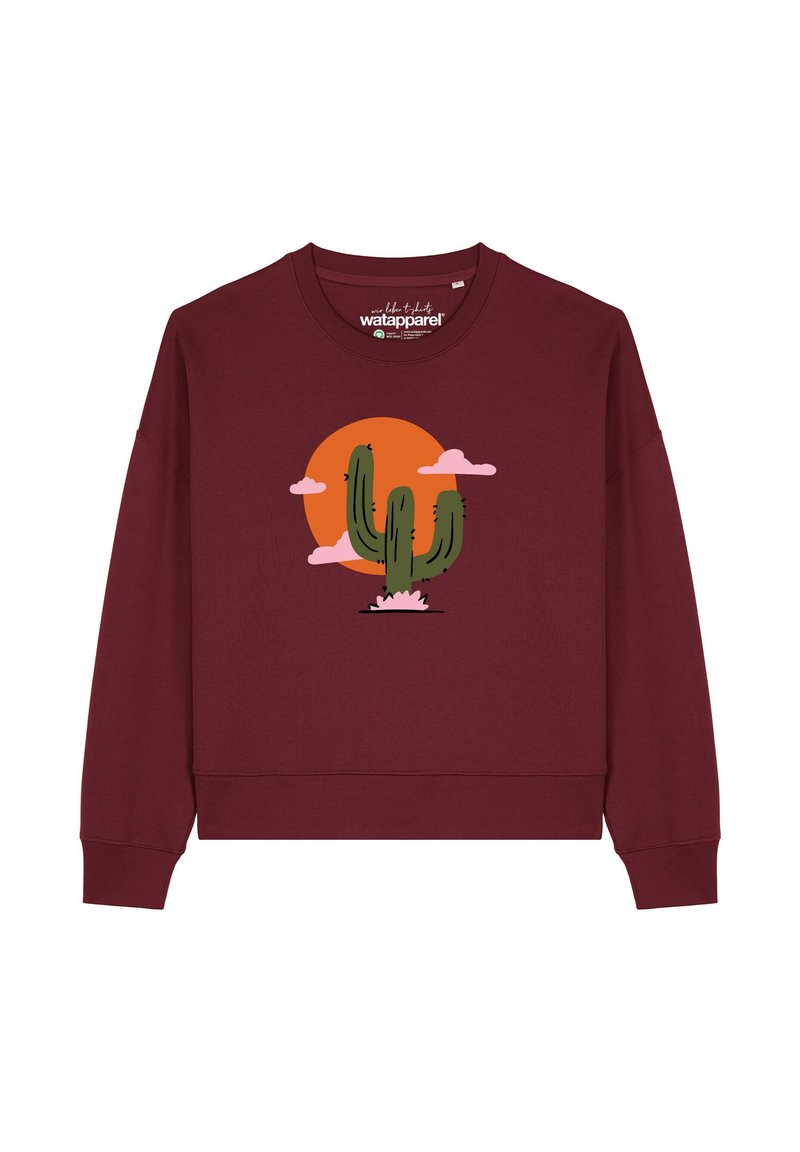 watapparel KAKTUS IM SONNENUNTERGANG - Sweatshirt - burgundy/bordeaux -  Zalando