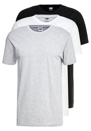 3 PACK - T-Shirt basic - black/white/grey