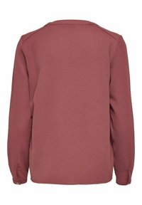 Langärmliges Shirt in verwaschenem Rosaton, mit strukturiertem Stoff, rundem Halsausschnitt und Knopfdetails an den Ärmelbündchen.