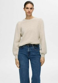 Selected Femme SLFLULU O-NECK NOOS - Svetr - birch