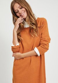 VILA VIRIL DRESS - Strikkjoler - pumpkin spice