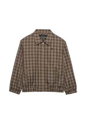 Superdry & Co, SUPERDRY CHECK OVERSIZED BOMBER JACKET. - Lichte jas - chestnut brown check