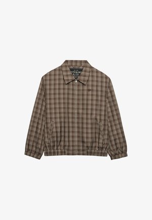 Superdry & Co, SUPERDRY CHECK OVERSIZED BOMBER JACKET. - Lichte jas - chestnut brown check