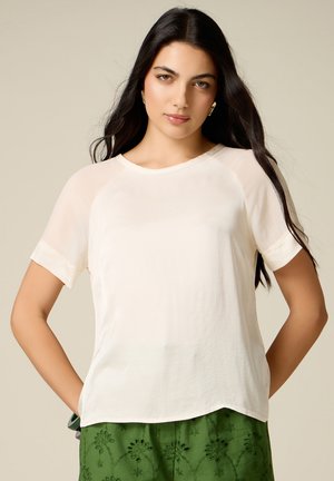 Oltre, BLUSA MANICHE CORTE - Blusa - bianco