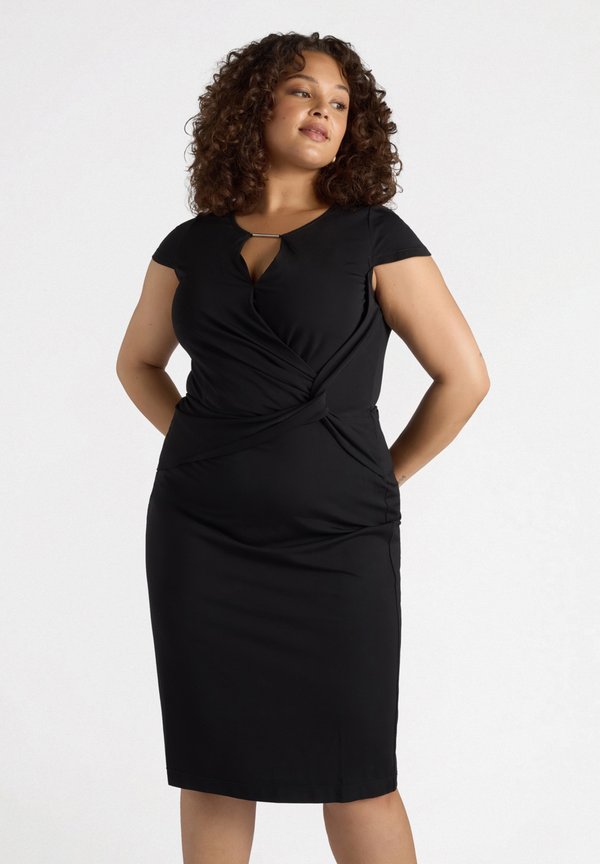 CON NODO LATERALE - Etuikleid - nero