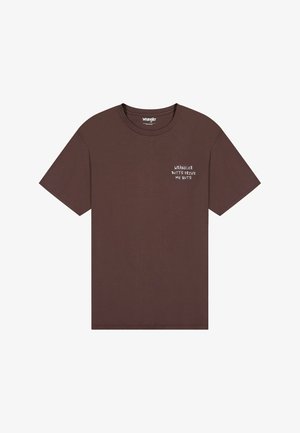 Wrangler SHORT SLEEVE - T-shirt imprimé - mahogany