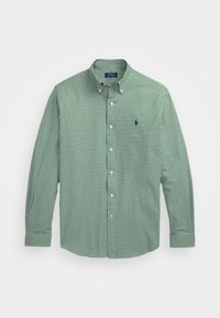CUSTOM FIT GINGHAM STRETCH POPLIN SHIRT - Ing - new forest white