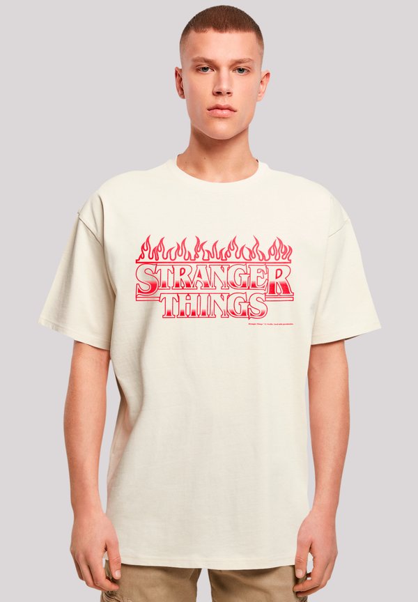 STRANGER THINGS FLAMES NETFLIX TV SERIES - T-Shirt print - sand