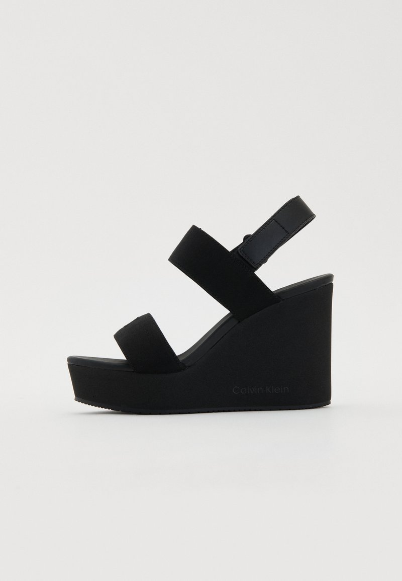 Calvin Klein Jeans - WEDGE - Wedge sandals - triple black, Enlarge