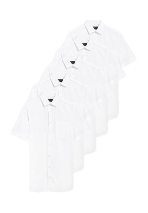 5PACK REGULAR FIT EASY IRON SHORT SLEEVE - Camisa - white