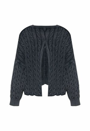 #VDR VILLADELLEROSE, PATTERNED CROP KNIT SWEATER - Pullover - anthracite