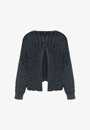 #VDR VILLADELLEROSE, PATTERNED CROP KNIT SWEATER - Πουλόβερ - anthracite